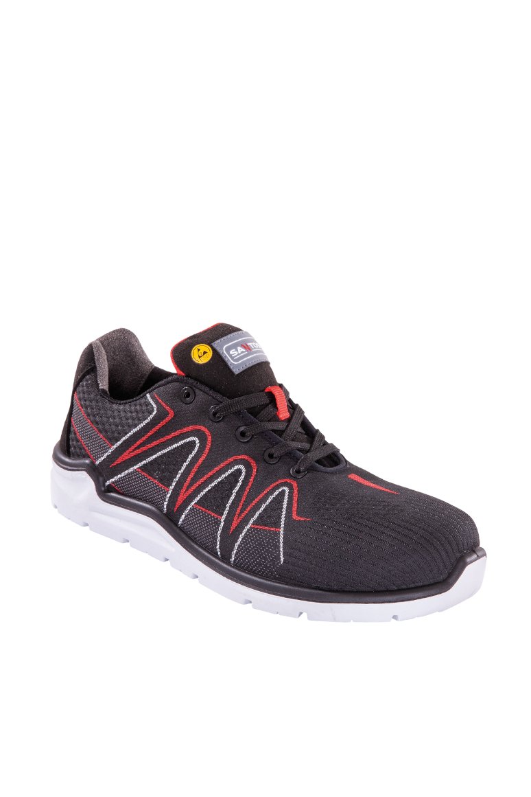 Santos Sicherheitsschuh halb  S46 Black-red S3-ESD