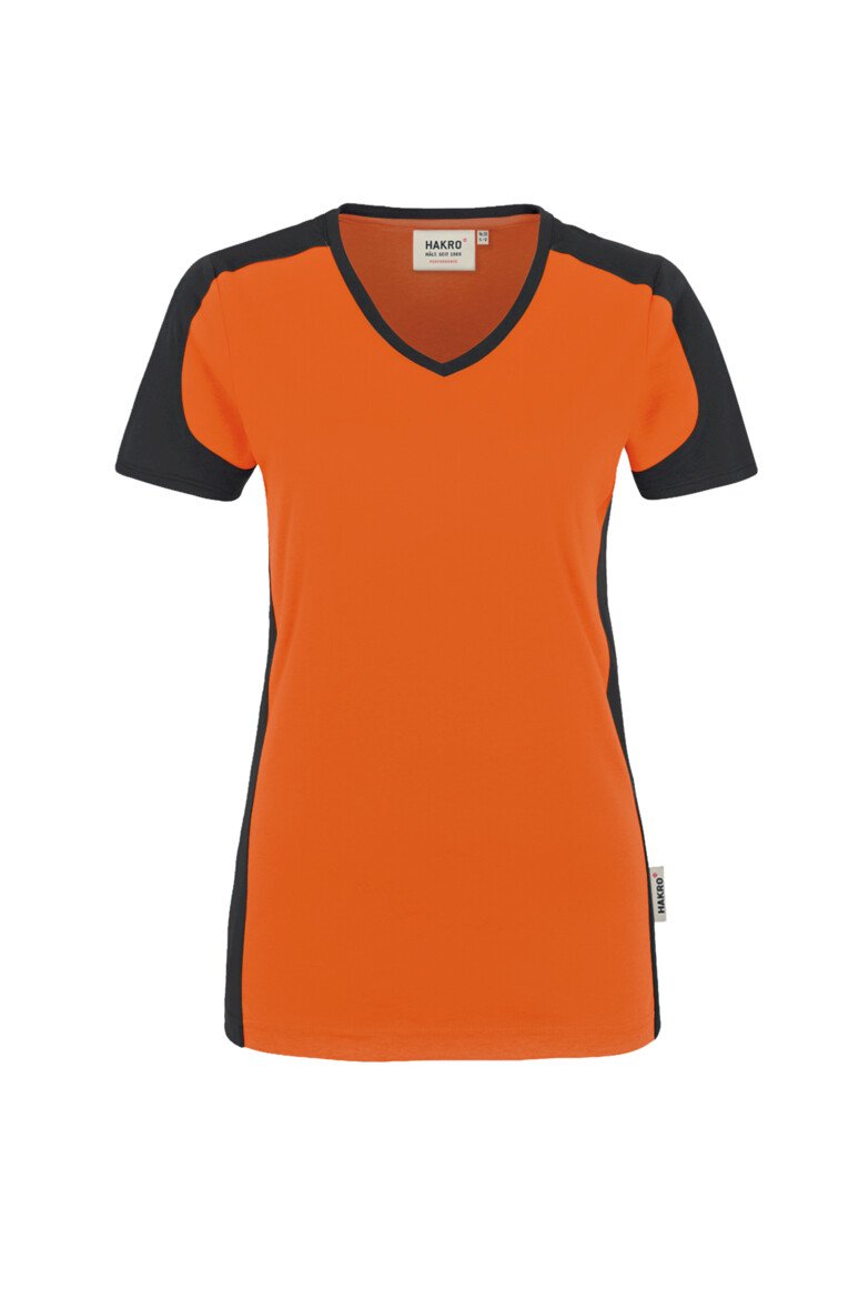 HAKRO V-Shirt Contrast Damen MIKRALINAR®