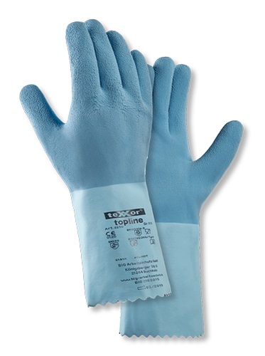 teXXor® topline Chemikalienschutz-Handschuh NATURLATEX GERAUHT