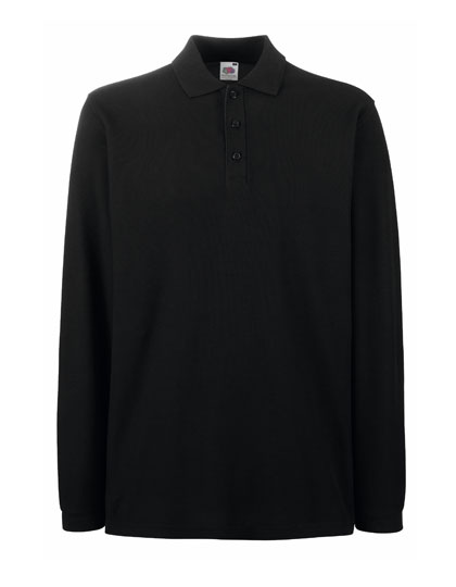 Longsleeve Poloshirt, Fruit of the Loom