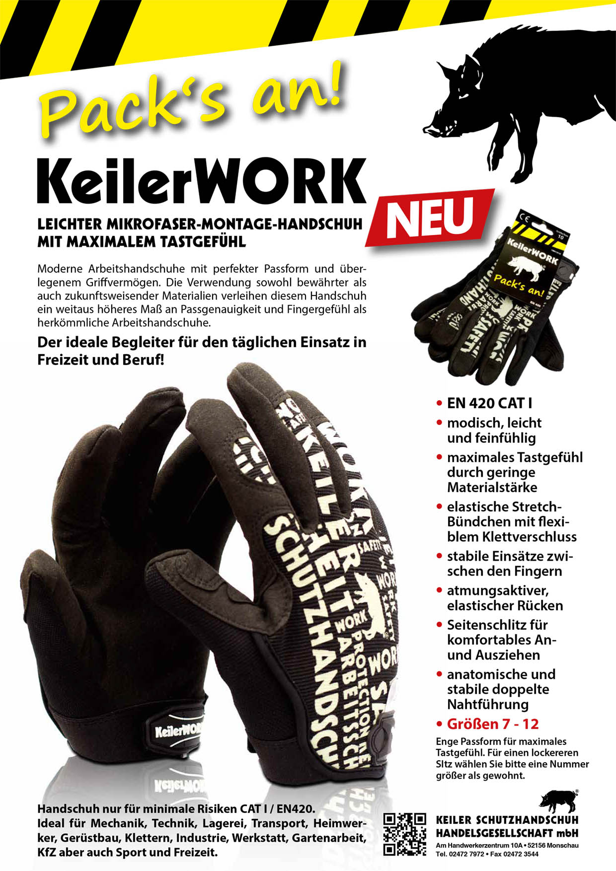 Keiler Work - Leichter Montage-Handschuh mit maximalem Tastgefühl
